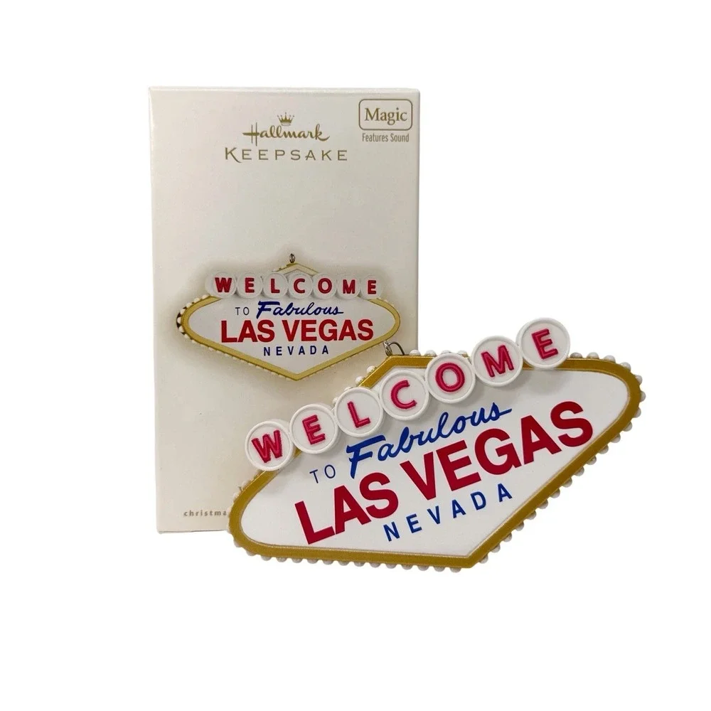 Hallmark Keepsake 2009 Las Vegas Magic Sound Ornament Welcome Sign w/ Box